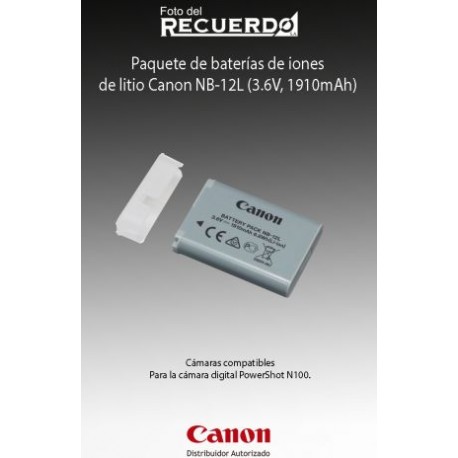 Paquete de baterías de iones de litio Canon NB-12L (3.6V, 1910mAh)