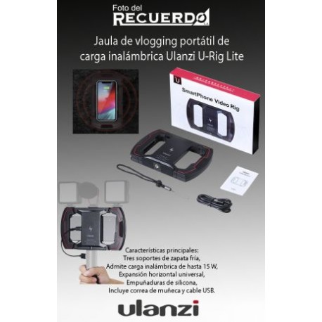 Jaula de vlogging portátil de carga inalámbrica Ulanzi U-Rig Lite