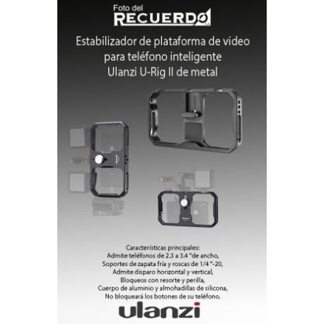 Estabilizador de plataforma de video para teléfono inteligente Ulanzi U-Rig II de metal