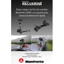 Brazo mágico de fricción variable Manfrotto 244RC con soporte para cámara de liberación rápida