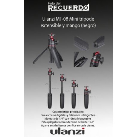 Ulanzi MT-08 Mini trípode extensible y mango (negro)