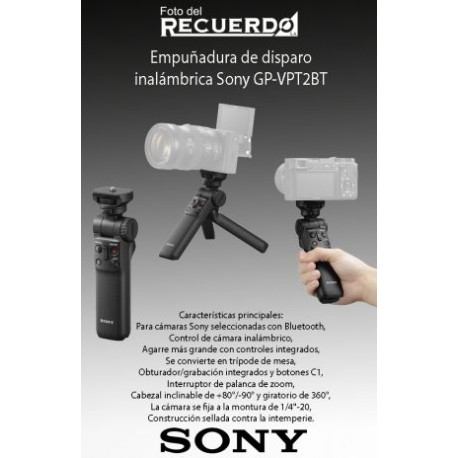 Empuñadura de disparo inalámbrica Sony GP-VPT2BT