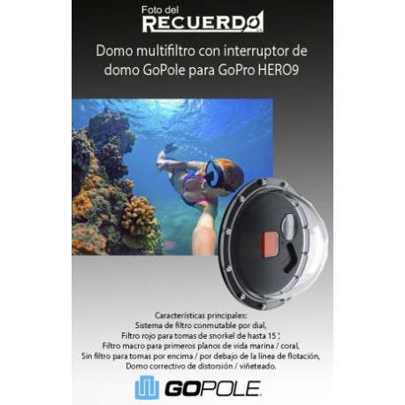 Domo multifiltro con interruptor de domo GoPole para GoPro HERO9