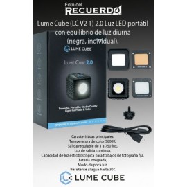 Lume Cube (LC V2 1) 2.0 Luz LED portátil con equilibrio de luz diurna (negra, individual)
