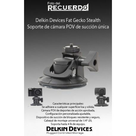 Delkin Devices Fat Gecko Stealth Soporte de cámara POV de succión única