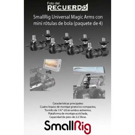 SmallRig Universal Magic Arms con mini rótulas de bola (paquete de 4)