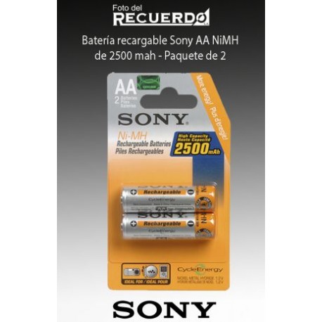 Batería recargable Sony AA NiMH 2500 mah - Paquete de 2