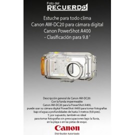 Estuche para todo clima Canon AW-DC20 para cámara digital Canon PowerShot A400 - Clasificación para 9.8 '