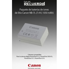 Paquete de baterías de iones de litio Canon NB-7L (7.4 V, 1050 mAh)