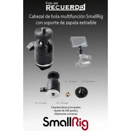 Cabezal de bola multifunción SmallRig con soporte de zapata extraíble