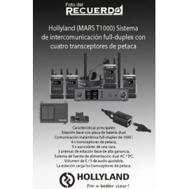 Hollyland (MARS T1000) Sistema de intercomunicación full-duplex con cuatro transceptores de petaca