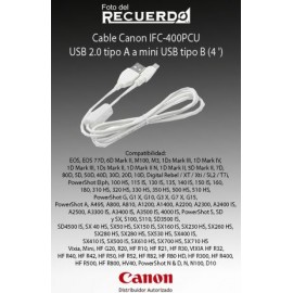 Cable Canon IFC-400PCU USB 2.0 tipo A a mini USB tipo B (4 ')