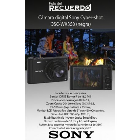 Cámara digital Sony Cyber-shot DSC-WX350 (negra)