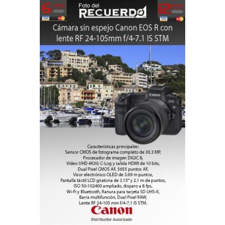 Cámara sin espejo Canon EOS R con lente RF 24-105mm f/4-7.1 IS STM