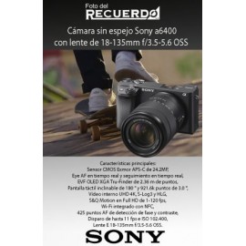 Cámara sin espejo Sony a6400 con lente de 18-135mm f/3.5-5.6 OSS