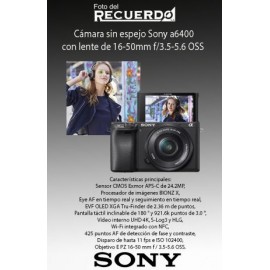 Cámara sin espejo Sony a6400 con lente de 16-50mm f/3.5-5.6 OSS
