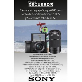 Cámara sin espejo Sony a6100 con lente de 16-50mm f/3.5-5.6 OSS y 55-210mm f/4.5-6.3 OSS