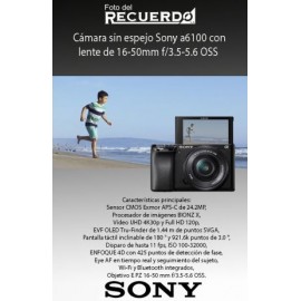 Cámara sin espejo Sony a6100 con lente de 16-50mm f/3.5-5.6 OSS