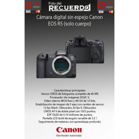 Cámara digital sin espejo Canon EOS R5 (solo cuerpo)