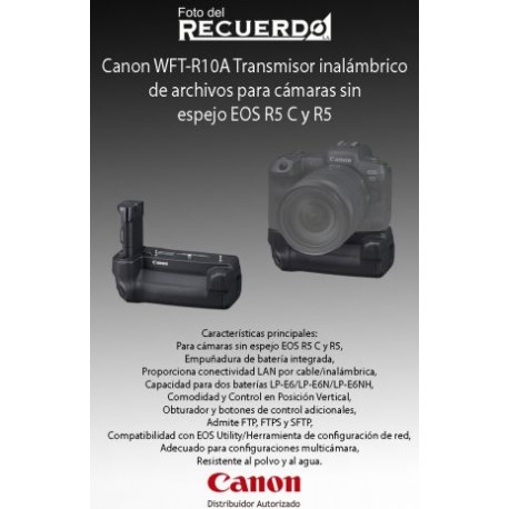 Canon WFT-R10A Transmisor inalámbrico de archivos para cámaras sin espejo EOS R5 C y R5