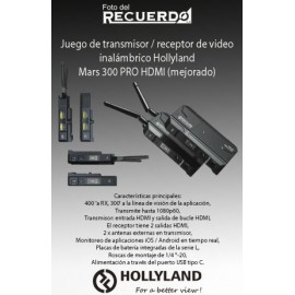 Juego de transmisor / receptor de video inalámbrico Hollyland Mars 300 PRO HDMI (mejorado)