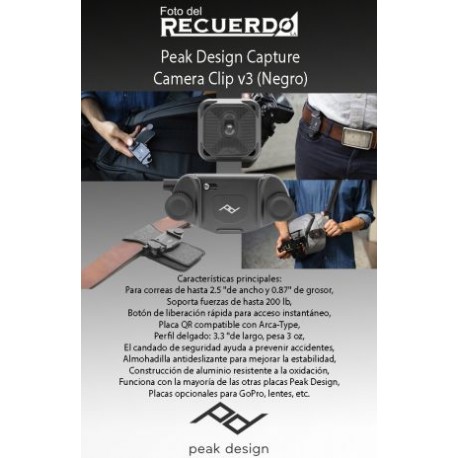 Peak Design Capture Camera Clip v3 (Negro)