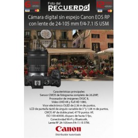 Cámara digital sin espejo Canon EOS RP con lente de 24-105 mm f/4-7.1 IS USM