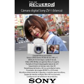 Cámara digital Sony ZV-1 (blanca)