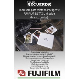 Impresora para teléfono inteligente FUJIFILM INSTAX Link Wide (blanco ceniza)