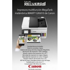 Impresora multifunción MegaTank inalámbrica MAXIFY GX6010 de Canon