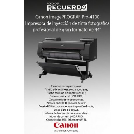 Canon imagePROGRAF Pro-4100 Impresora de inyección de tinta fotográfica profesional de gran formato de 44"