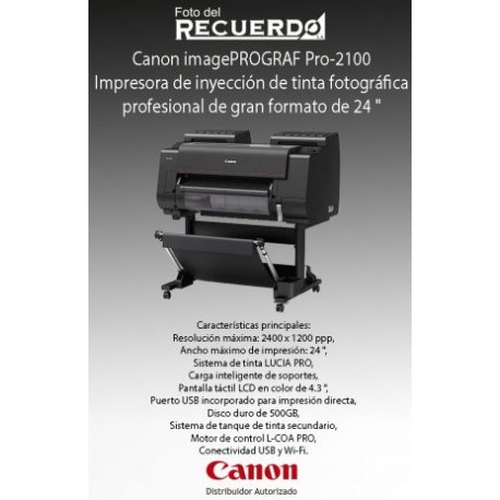 Canon imagePROGRAF Pro-2100 Impresora de inyección de tinta fotográfica profesional de gran formato de 24 "