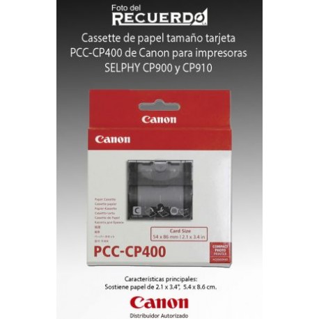 Cassette de papel tamaño tarjeta PCC-CP400 de Canon para impresoras SELPHY CP900 y CP910