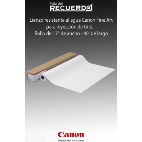 Lienzo resistente al agua Canon Fine Art para inyección de tinta - Rollo de 17" de ancho - 40' de largo