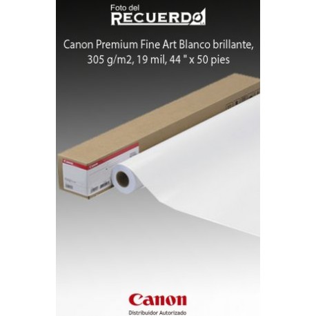 Canon Premium Fine Art Blanco brillante, 305 g/m2, 19 mil, 44 " x 50 pies