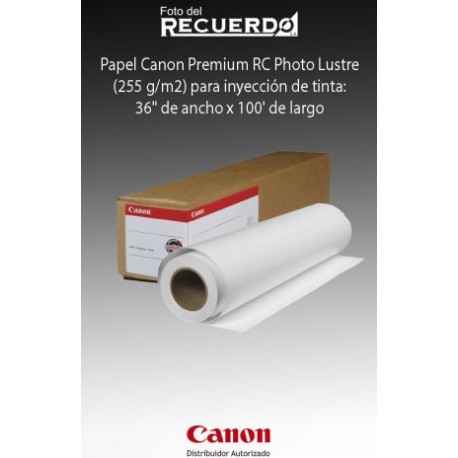 Papel Canon Premium RC Photo Lustre (255 g/m2) para inyección de tinta: 36" de ancho x 100' de largo