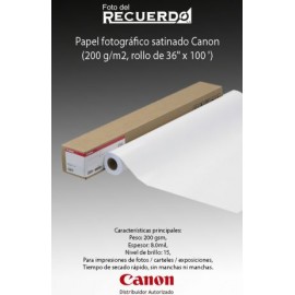 Papel fotográfico satinado Canon (200 g/m2, rollo de 36" x 100 ')