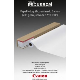 Papel fotográfico satinado Canon (200 g/m2, rollo de 17" x 100 ')