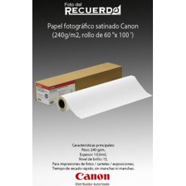 Papel fotográfico satinado Canon (240g/m2, rollo de 60 "x 100 ')