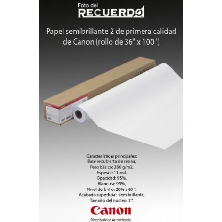 Papel semibrillante 2 de primera calidad de Canon (rollo de 36" x 100 ')