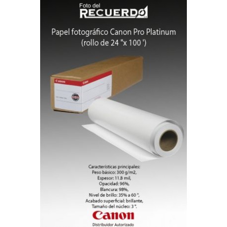 Papel fotográfico Canon Pro Platinum (rollo de 24 "x 100 ')