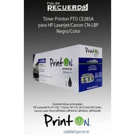 Tóner Printon PTO CE285A para HP Laserjet/Canon CN-LBP Negro/Color