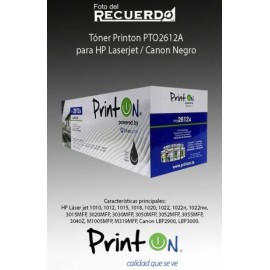 Tóner Printon PTO2612A para HP Laserjet / Canon Negro