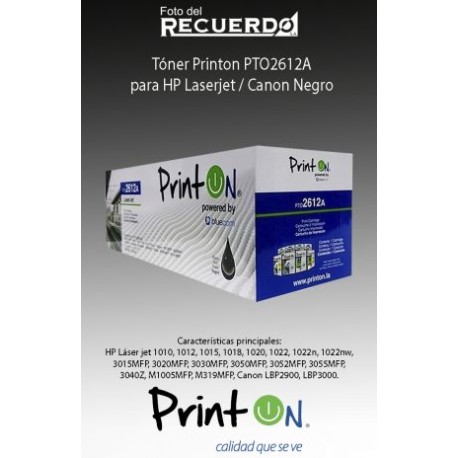 Tóner Printon PTO2612A para HP Laserjet / Canon Negro