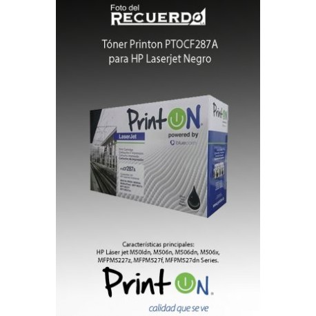 Tóner Printon PTOCF287A para HP Laserjet Negro