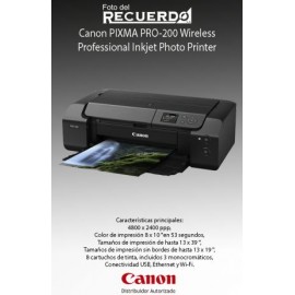 Canon PIXMA PRO-200 Wireless Professional Inkjet Photo Printer