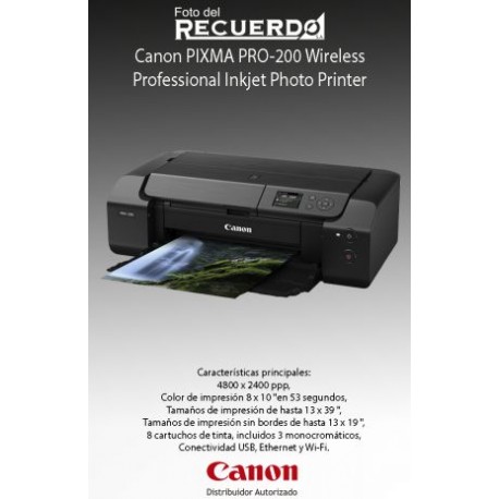 Canon PIXMA PRO-200 Wireless Professional Inkjet Photo Printer