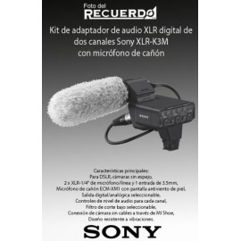 Kit de adaptador de audio XLR digital de dos canales Sony XLR-K3M con micrófono de cañón