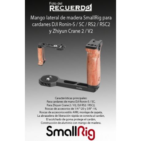 Mango lateral de madera SmallRig para cardanes DJI Ronin-S / SC / RS2 / RSC2 y Zhiyun Crane 2 / V2