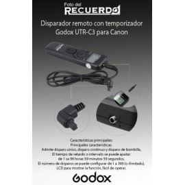 Disparador remoto con temporizador Godox UTR-C3 para Canon